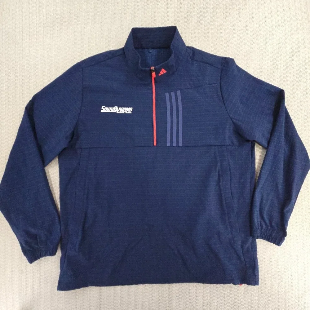Adidas South Alabama Jaguars Sweatshirt Men XL Blue Windready Basketball 1/4 Zip